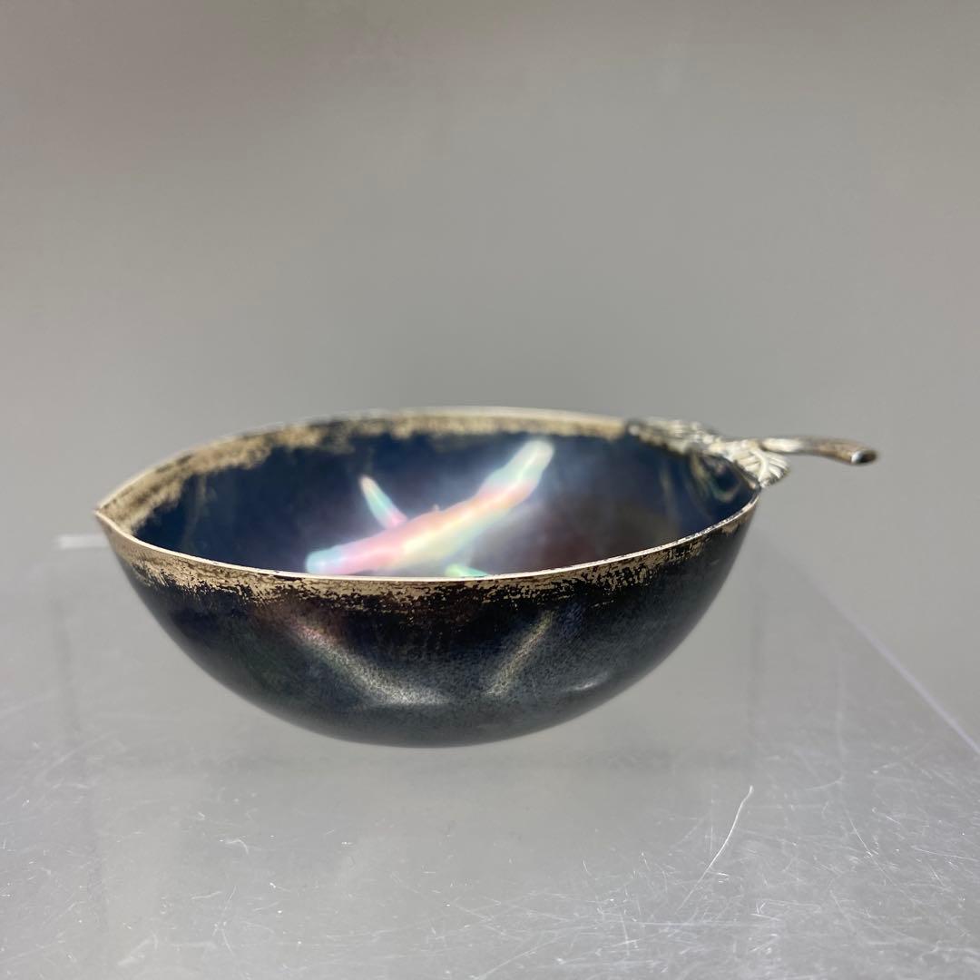 925刻印　銀製　桃型盃台　33g トヒト　東さ7-0811☆2F