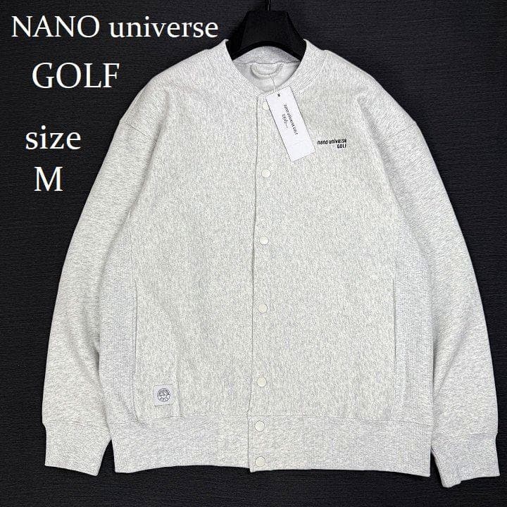新品 ナノユニバース ゴルフ 裏起毛 スウェット ブルゾン スナップボタン M
