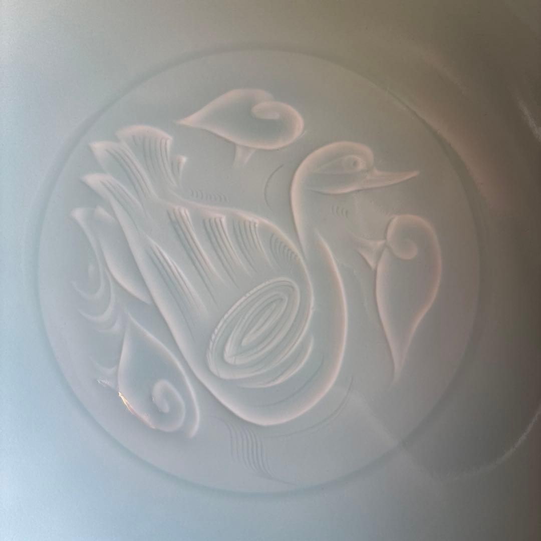 人間国宝 塚本快示 青白磁水鳥文 鉢 共箱