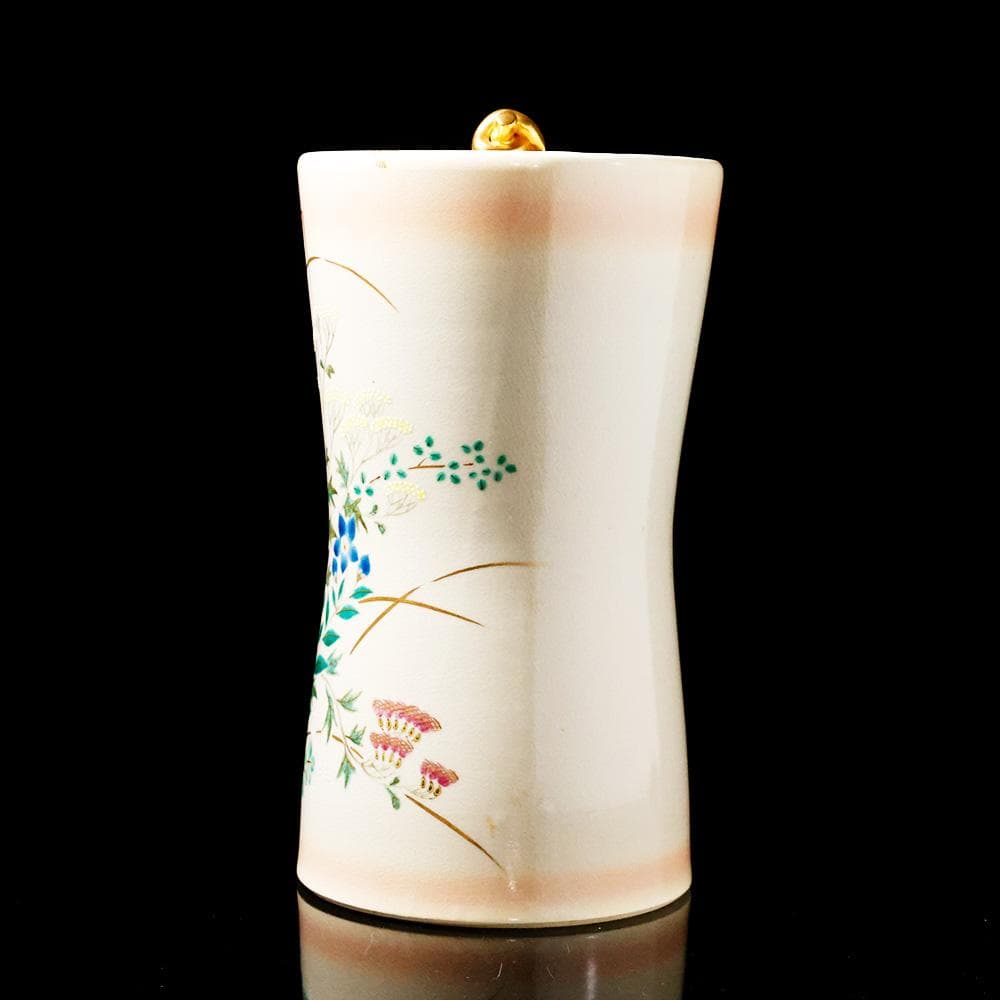 ★ はやとばあ ★T　能瀬三恵子 （萌春） 九谷焼 色絵金彩花草絵図