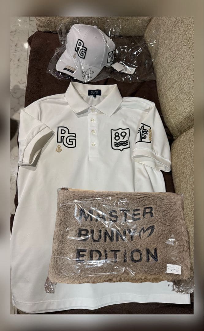 PEARLY GATES ホワイトポロシャツとキャップセット　サイズ6