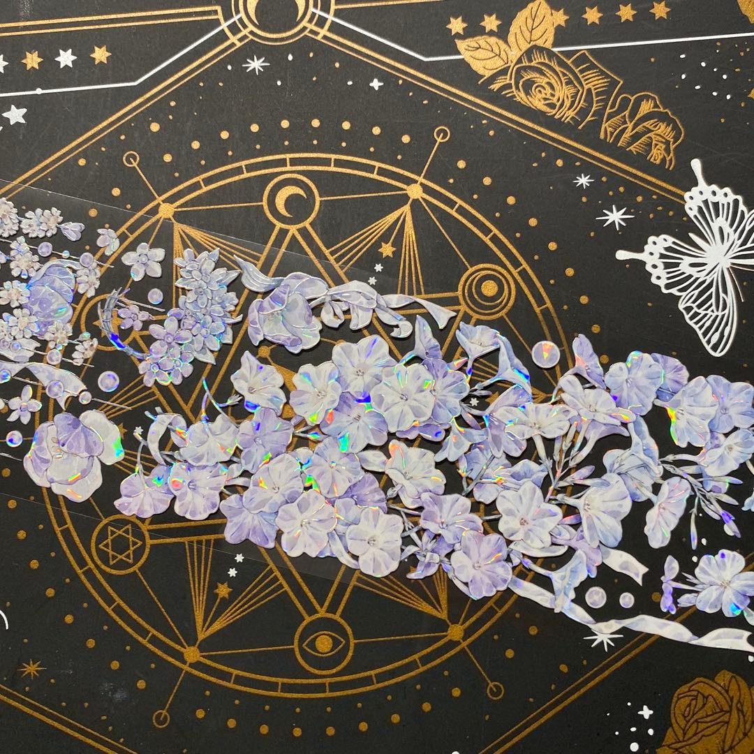 【9311】海外　マステ　中古巻　貝殻光マスキングテープ　お花　装飾系