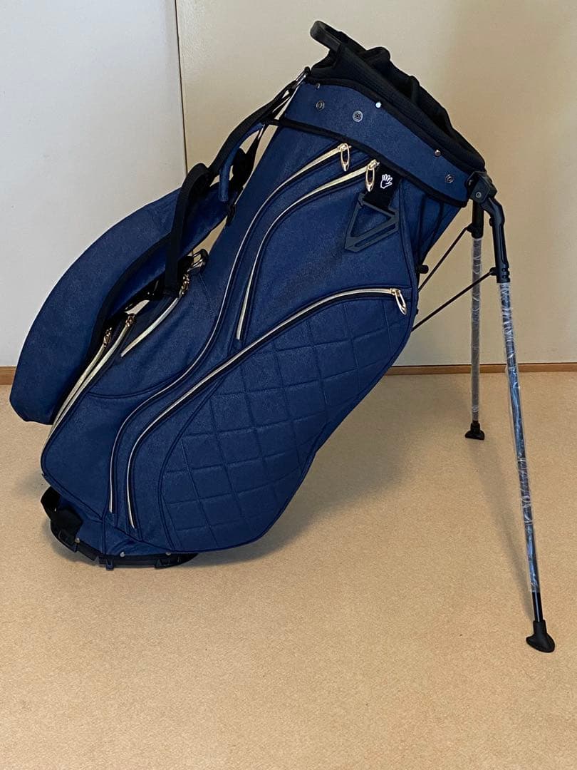 かわいい♡デニムタイプ ネイビー キルティング キャディーバッグ スタンド式