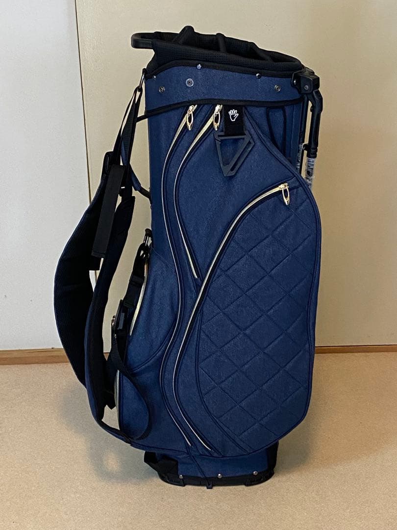 かわいい♡デニムタイプ ネイビー キルティング キャディーバッグ スタンド式