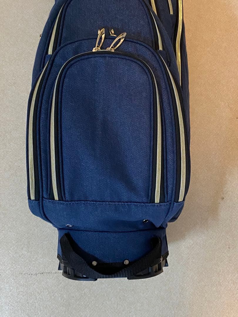 かわいい♡デニムタイプ ネイビー キルティング キャディーバッグ スタンド式