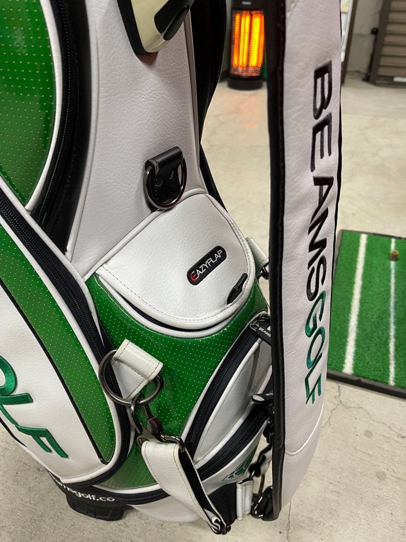 BEAMS GOLF キャディバッグ ホワイト/グリーン
