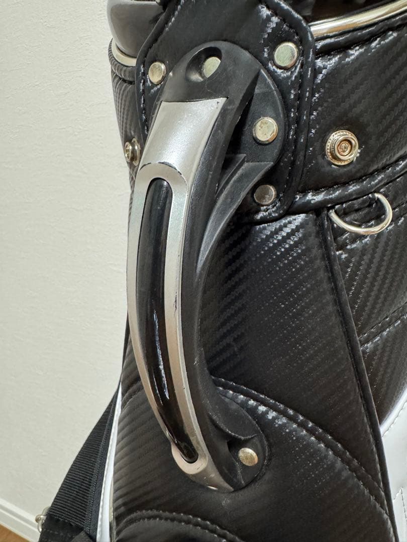 Mizuno ミズノ ゴルフバッグ カーボン調 黒×シルバー