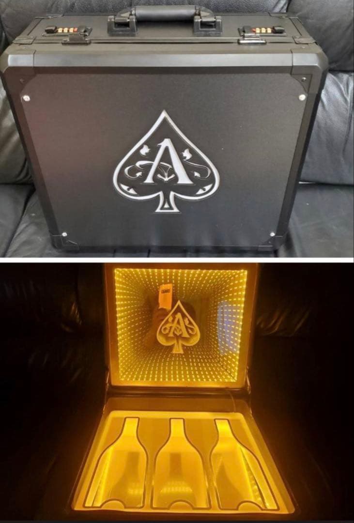 アルマンド信号機ケース空き瓶LEDライト付き