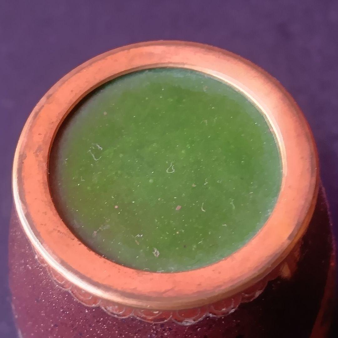 明治〜大正◆アンティーク◆七宝焼◆一輪挿し◆安藤七宝店◆龍朱雀蝶草花紋◆木製台座