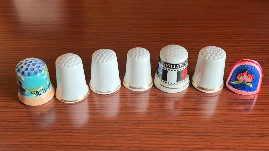 シンブル 指ぬき 19個 セット まとめ売り 陶器製 布製 海外 アンティーク