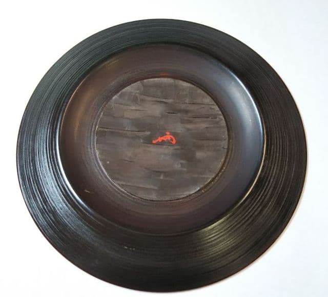 茶道具 山中塗 コマ 独楽 菓子盆 表千家 即中斎 在判箱書