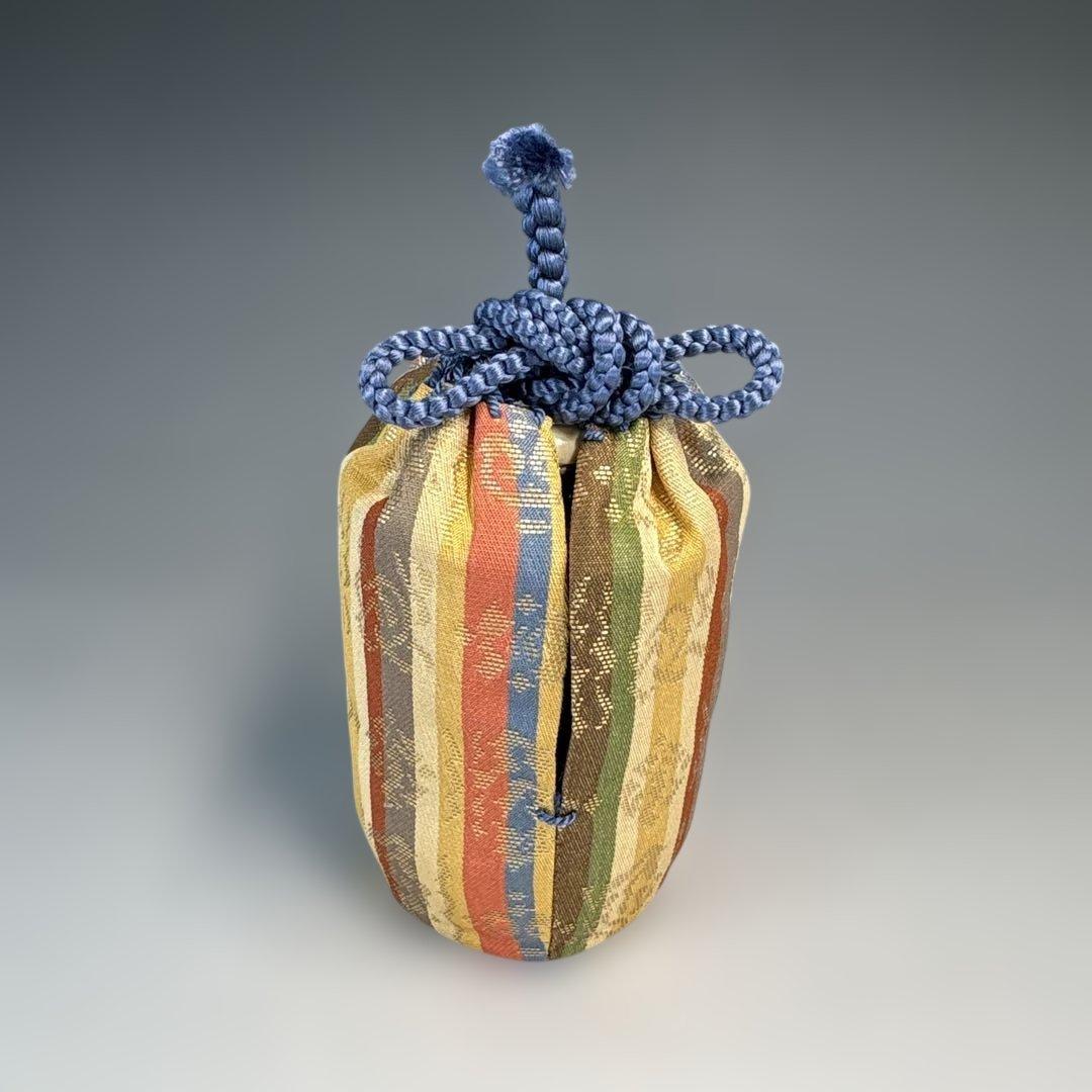 【中古品】古来窯 上田光春 造 信楽 茶入 茶道具 共箱 仕覆 金春金襴