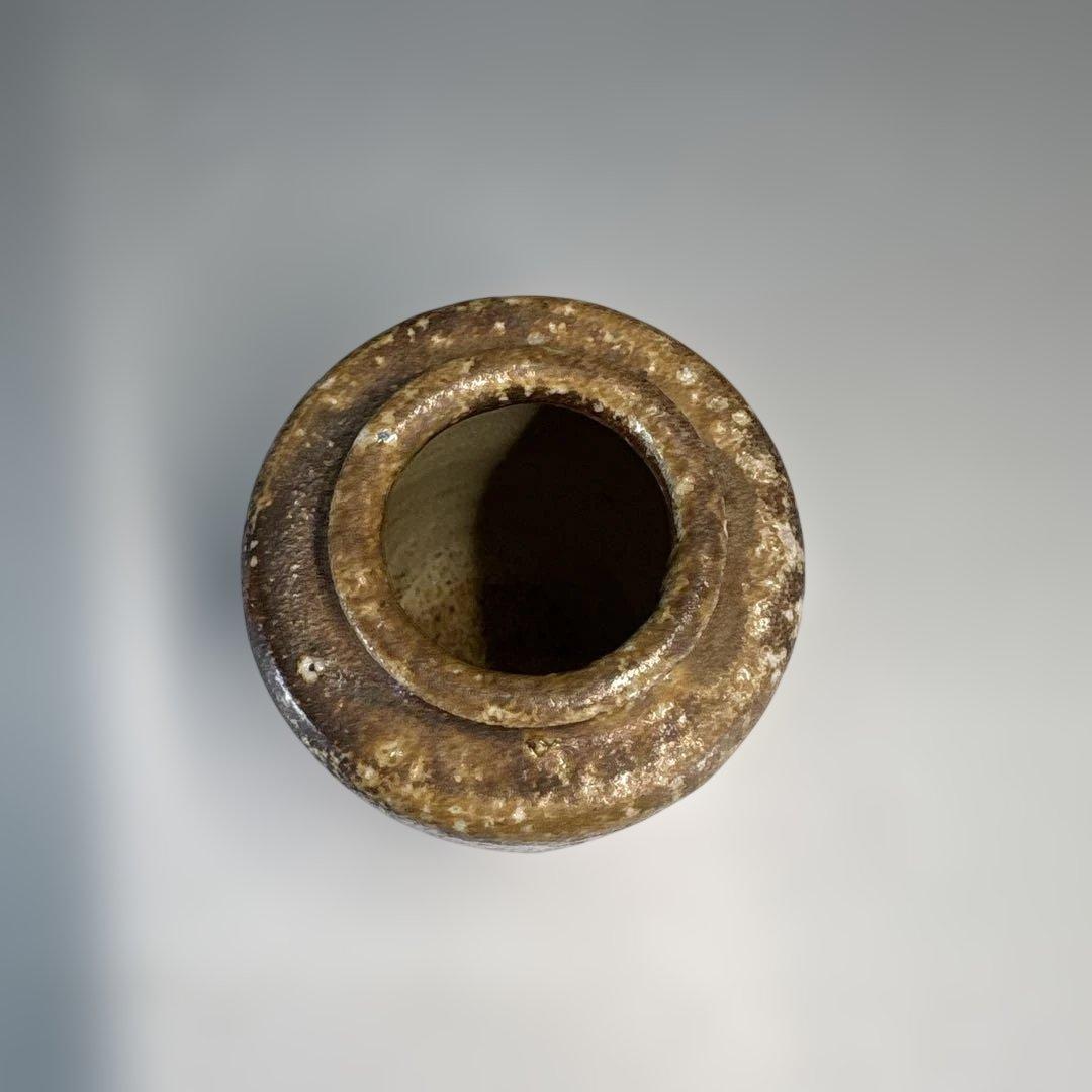 【中古品】古来窯 上田光春 造 信楽 茶入 茶道具 共箱 仕覆 金春金襴