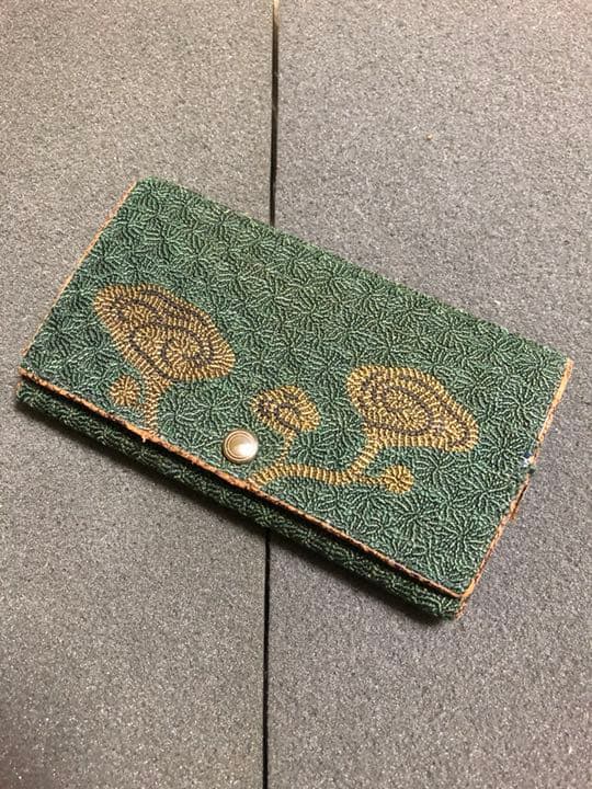 古刺繍  霊芝 財布や名刺入れ 年代物