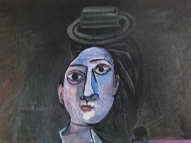 ピカソ(PICASSO)【小さな丸い帽子の女】、高級画集画、状態良好