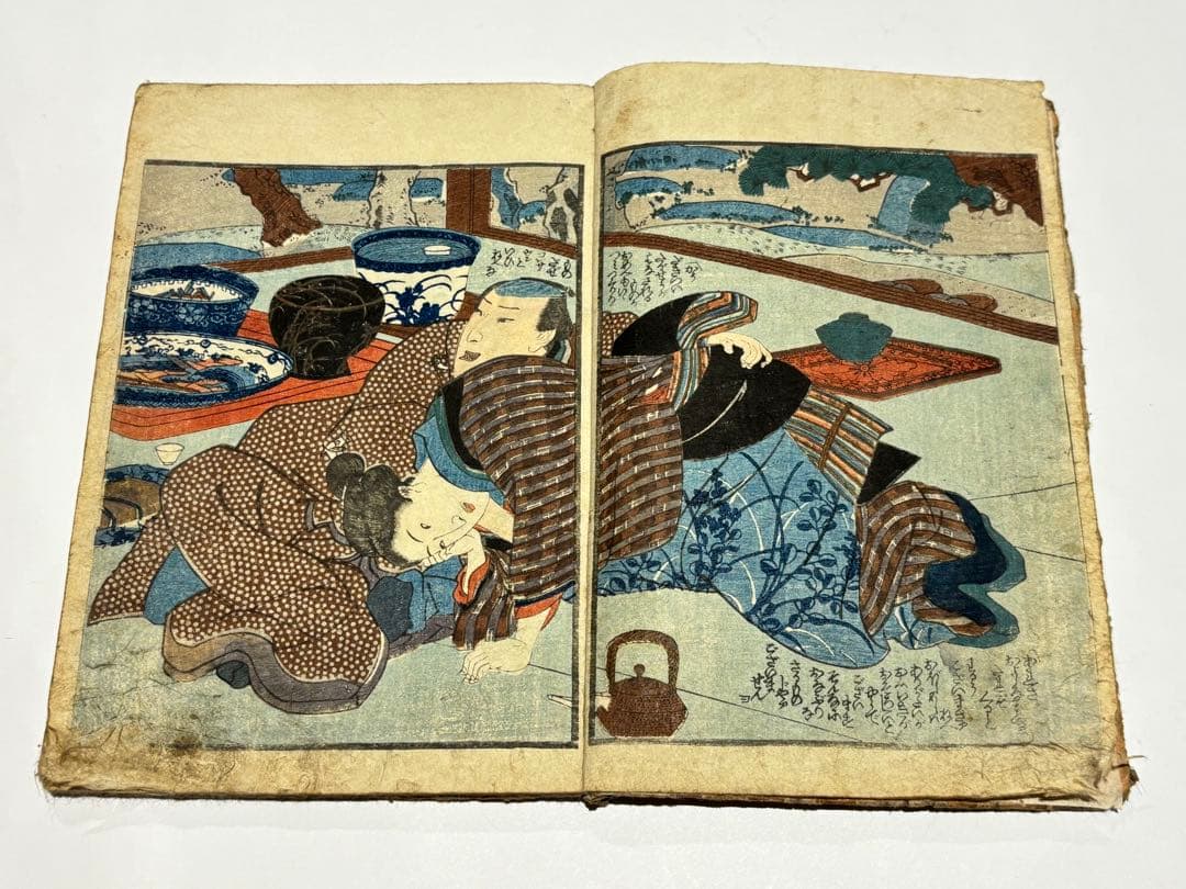 「春色入船帳」歌川国芳画 揃3冊|艶本 春画 浮世絵 和本 猫 江戸時代 木版画