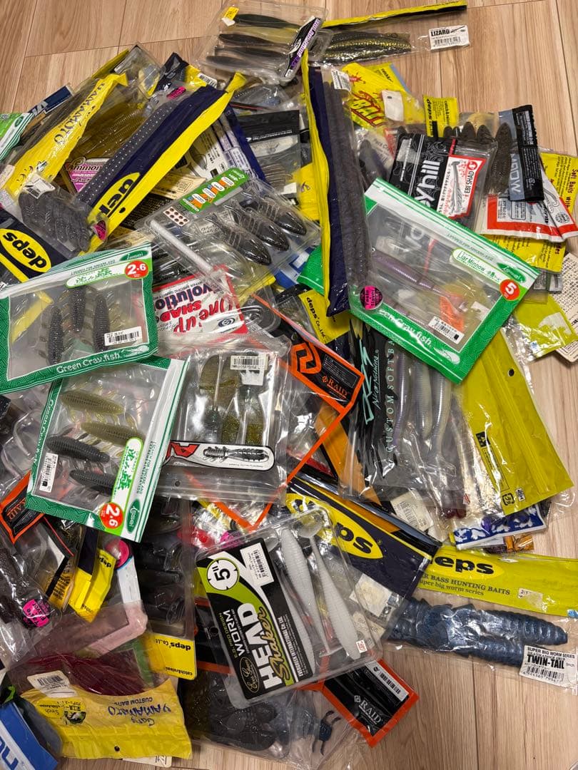 バスワーム大量セット　200パック超　バス釣り引退セット