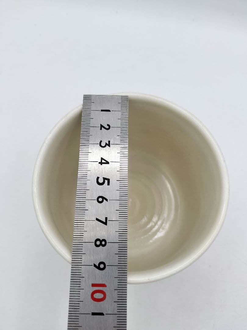 c736 筒茶碗 岸辺の草花 通次阿山 木箱 茶道具 古物