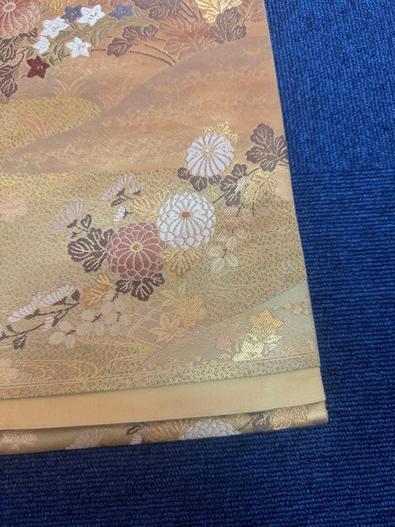 2672袋帯 古代彫金紋 西陣織 金糸　高級上質上品　約440cm 未使用