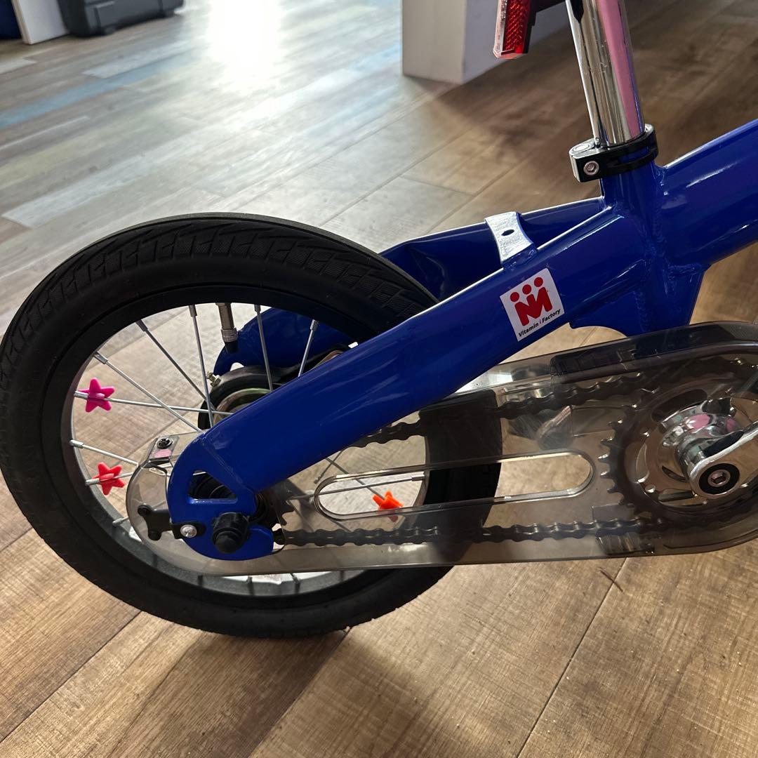 変身バイク　キッズ自転車　青色　14インチ