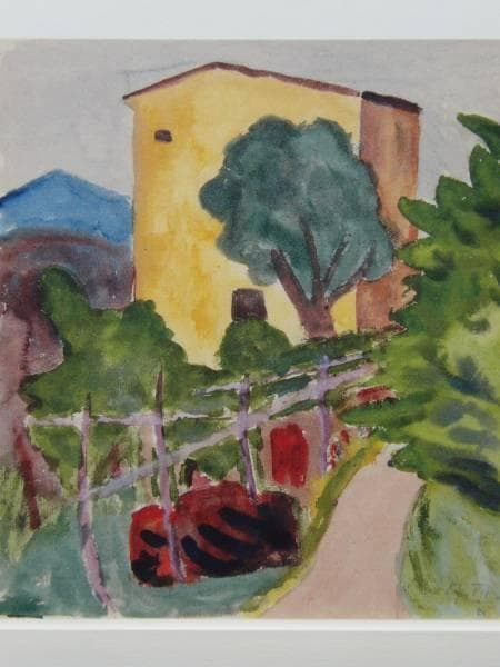 ヘルマン・ヘッセ、黄色い家の際の道、希少な額装用画集より