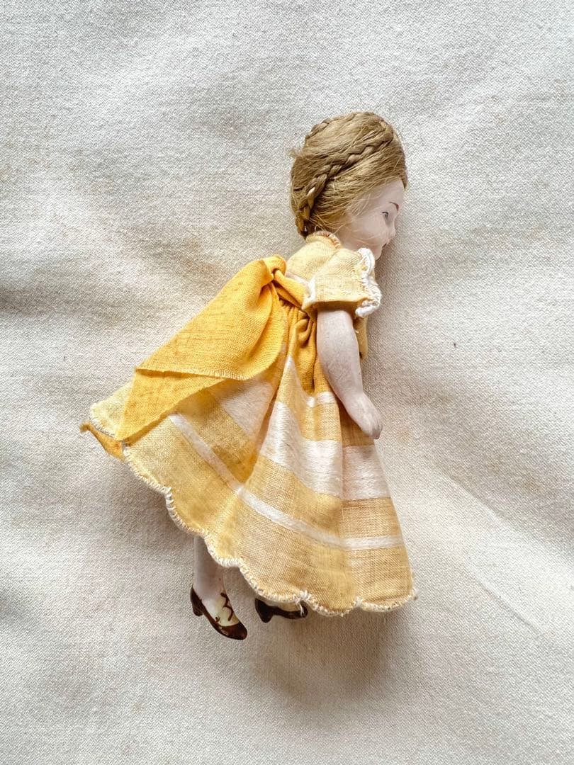 フランスアンティーク　カルトナージュボックス　ビスクドール　小物たちのセット