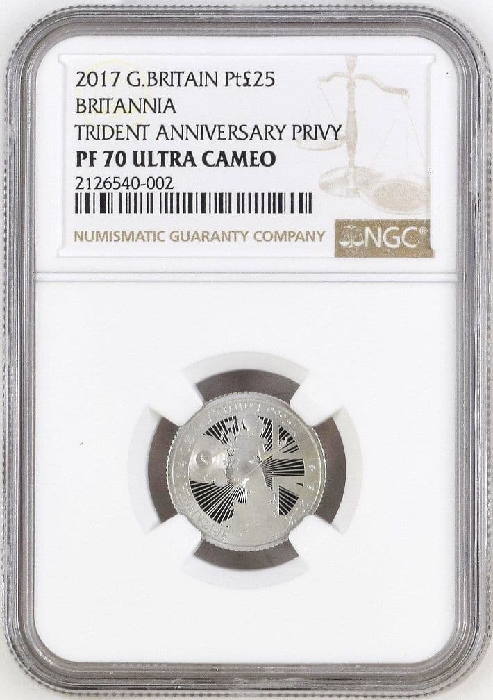 2017年 イギリス ブリタニア 1/4オンス プラチナ貨 NGC PF70UC