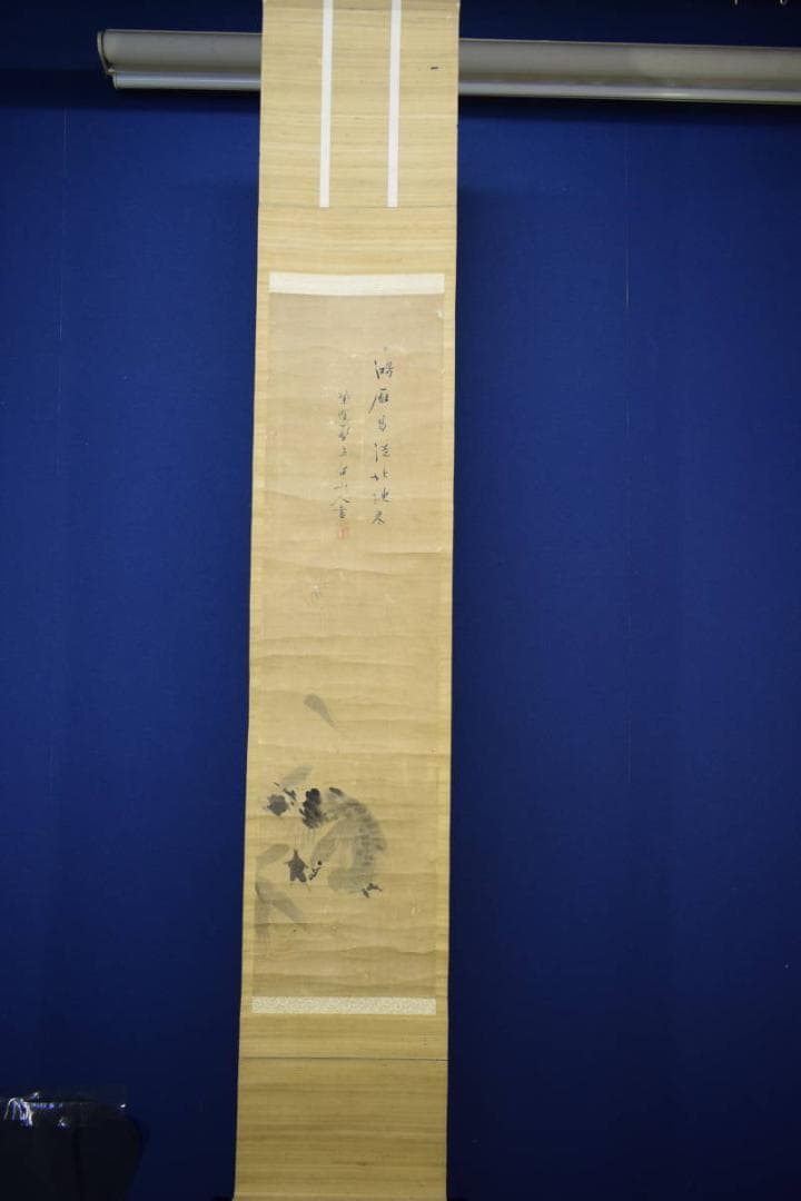 真作/紫野壁立/雁図/布袋屋掛軸HF-392