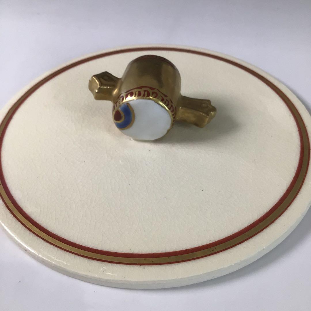 Ｒ８８９　水指　『橋本城岳造』『色絵宝文』『砂金袋水指』　共箱　茶道具