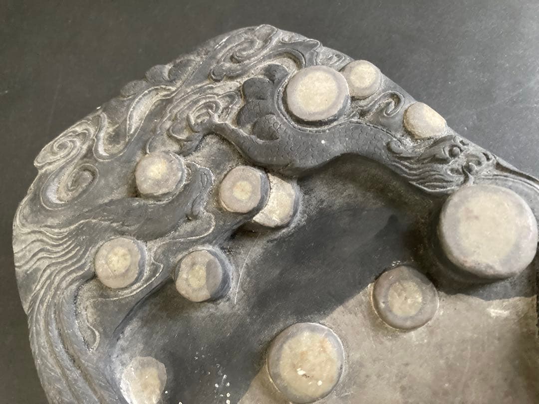 【中国端渓硯】石眼 眼柱 骨董品