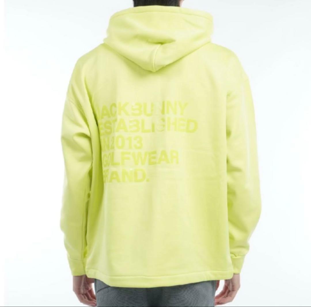 新品 パーリーゲイツ ジャックバニー ソフトタッチ 裏起毛パーカー(6)LL/黄