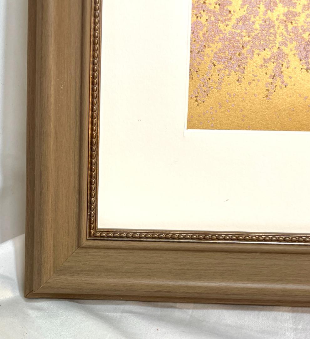 【新品】中島千波 『醍醐寺三宝院枝垂桜..』ポスター 複製画　額付き　 金色背景