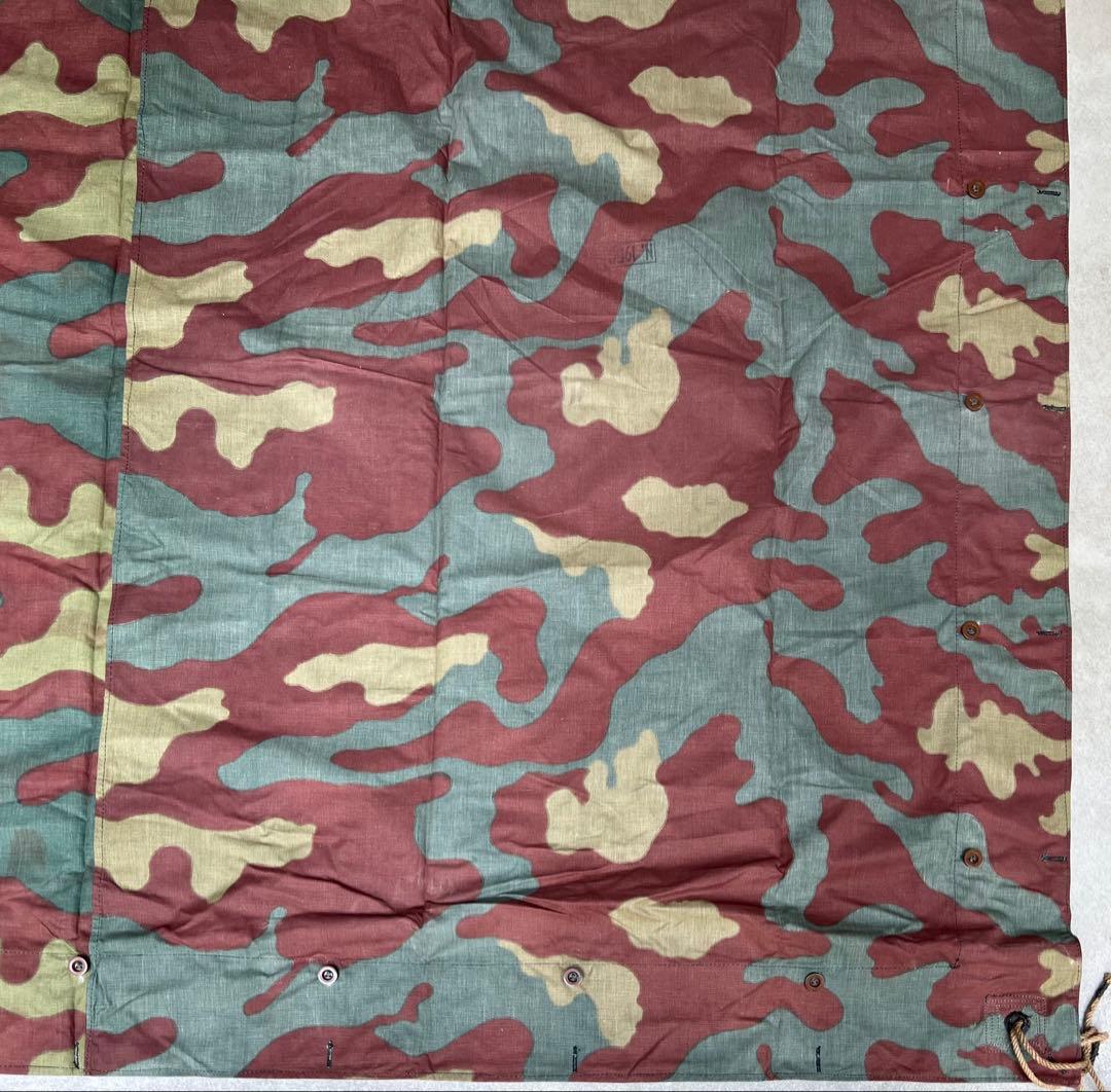 ①1950年 デッドストック イタリア軍幕 タープ テント サンマルコ迷彩 実物