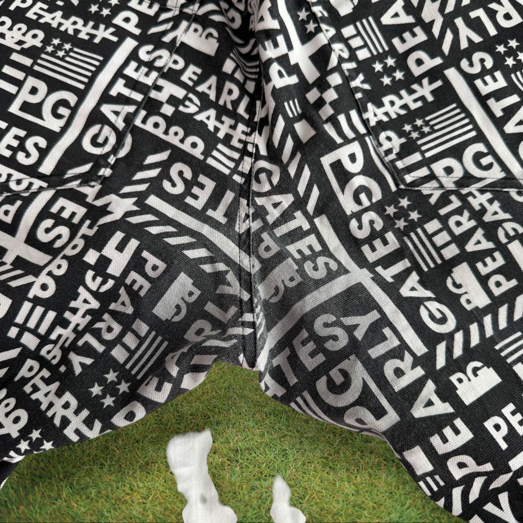 パーリーゲイツ　パンツ　総柄　黒　白　6 XL〜XXL相当 ストレッチ　人気商品