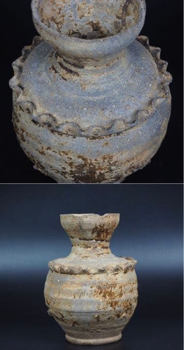 送料無料　出土品 南北朝時代褐釉壺　高17ｃｍ