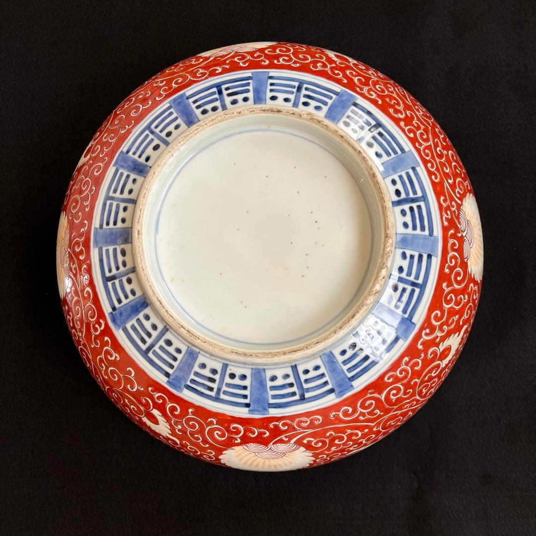 江戸時代　有田焼　古伊万里　錦手　金彩赤絵　『特大』 ‼️大鉢　直径37cm