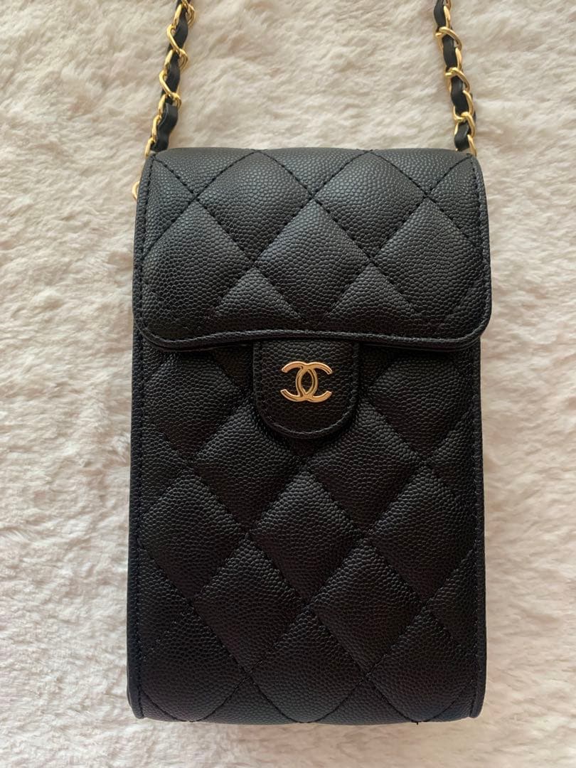 CHANEL ノベルティ スマホショルダー チェーン ブラック