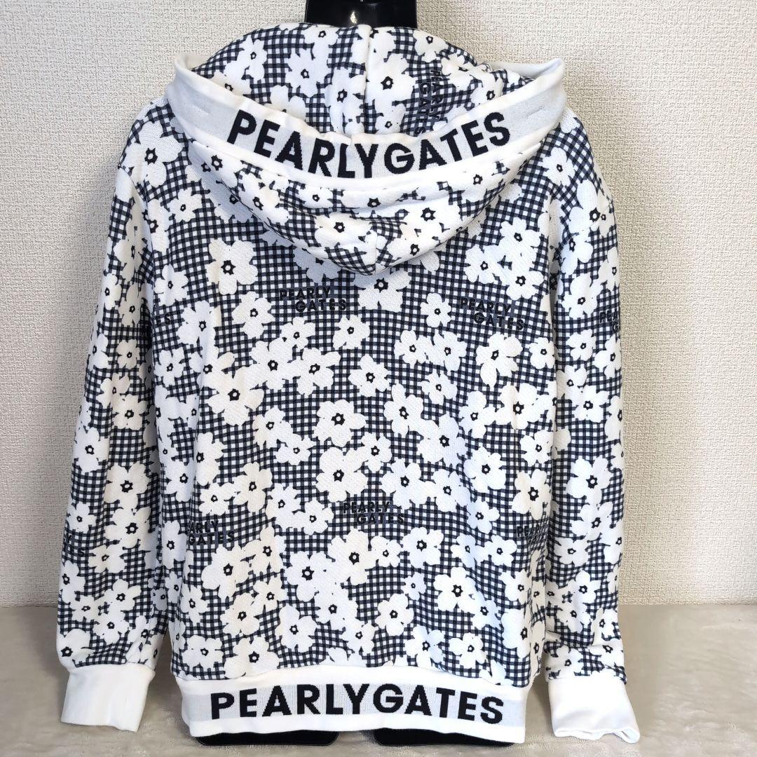 el16 PEARLY GATES 花柄 チェック パーカー レディースL相当