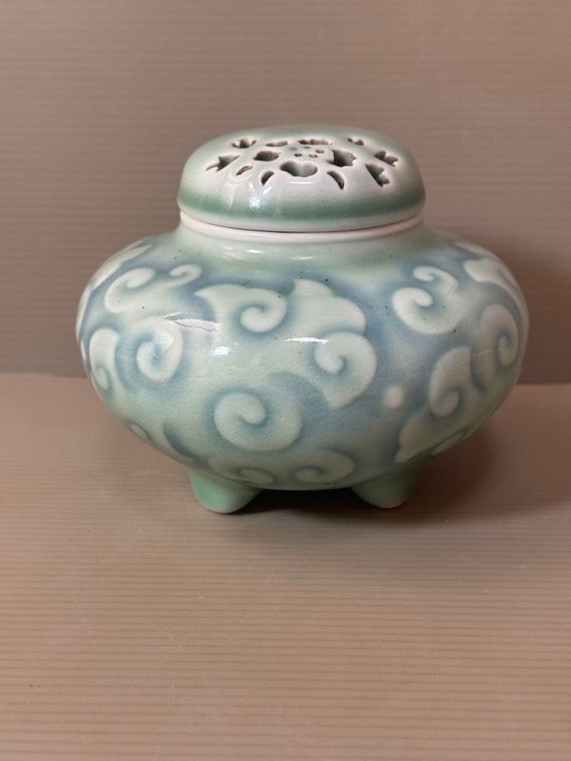 2791 希少　香蘭社　青磁　香炉