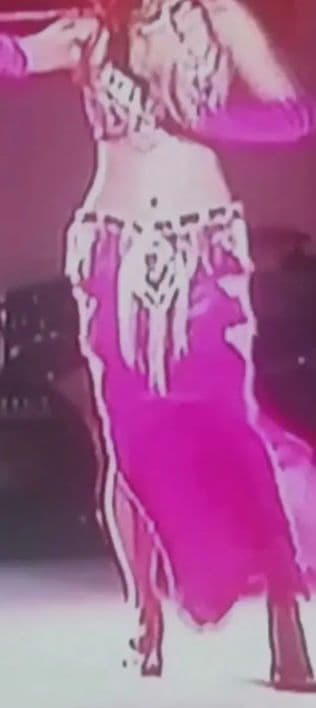 値下げ中 着画あり ベリーダンス 衣装 フューシャピンク ベロア アメリカ直輸入