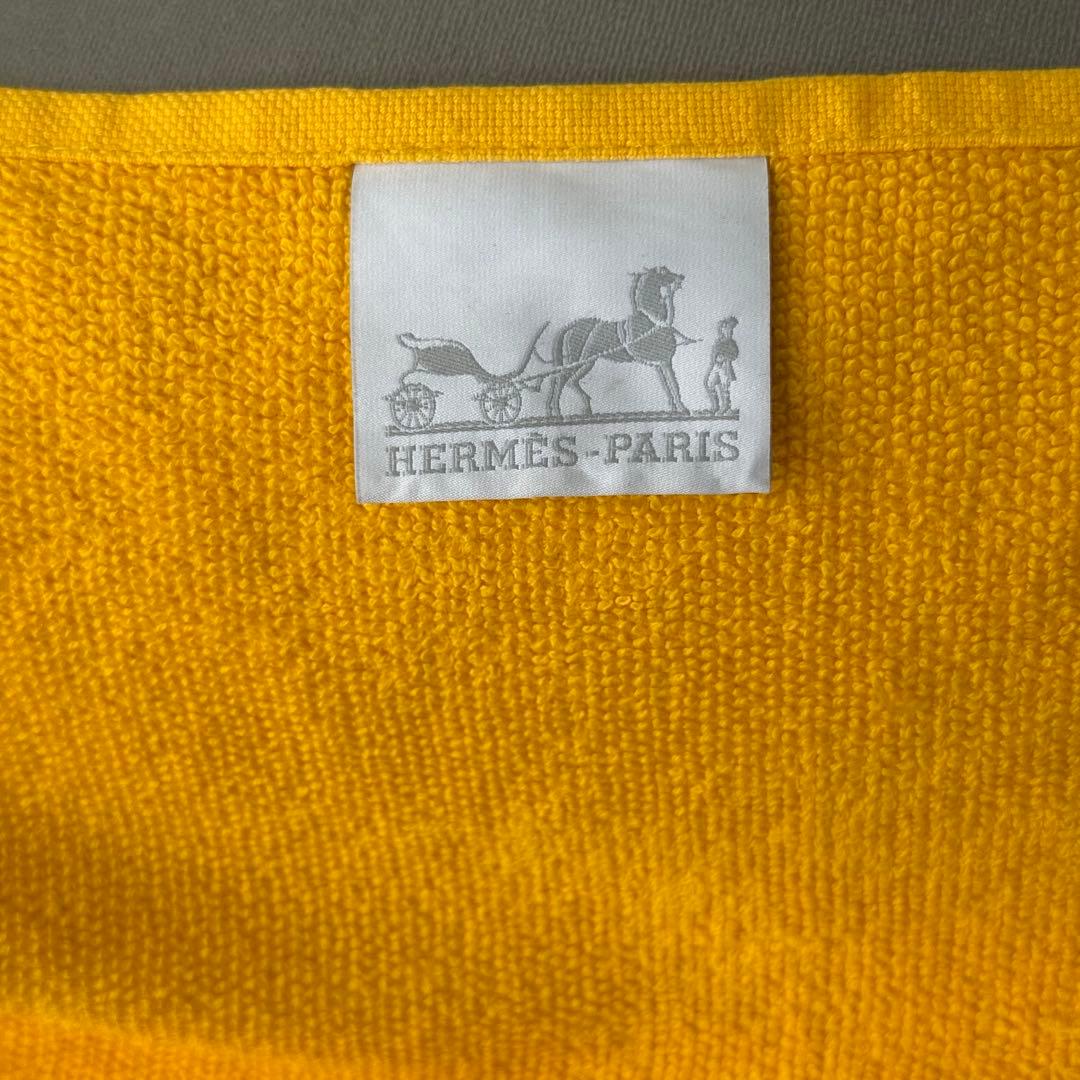 エルメス イエロー バスタオル ヨッティング ビーチタオル ブランケット 大判