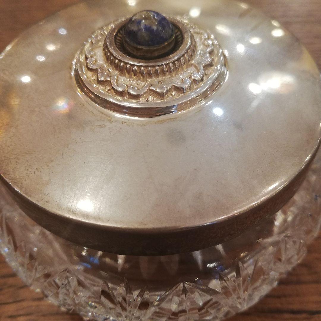 ◇英国アンティーク　スターリングシルバー蓋付　キャンディーボウル