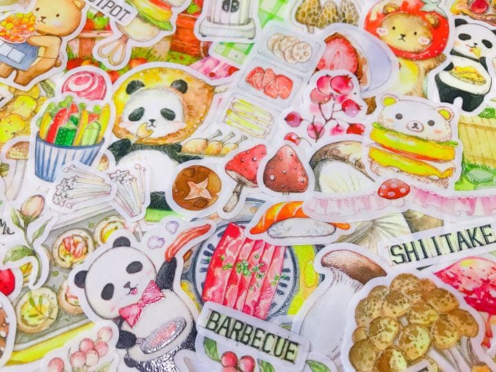 可愛いい❤️❤️フレークシール( ⸝⸝•ᴗ•⸝⸝ )くまパンのきのこ狩り☆☆