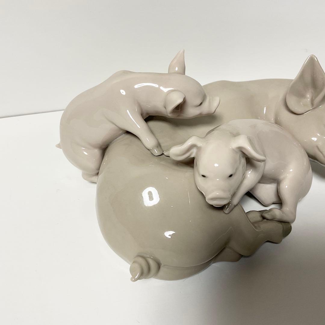 【美品】Lladro リヤドロ 豚の親子 家族 子豚