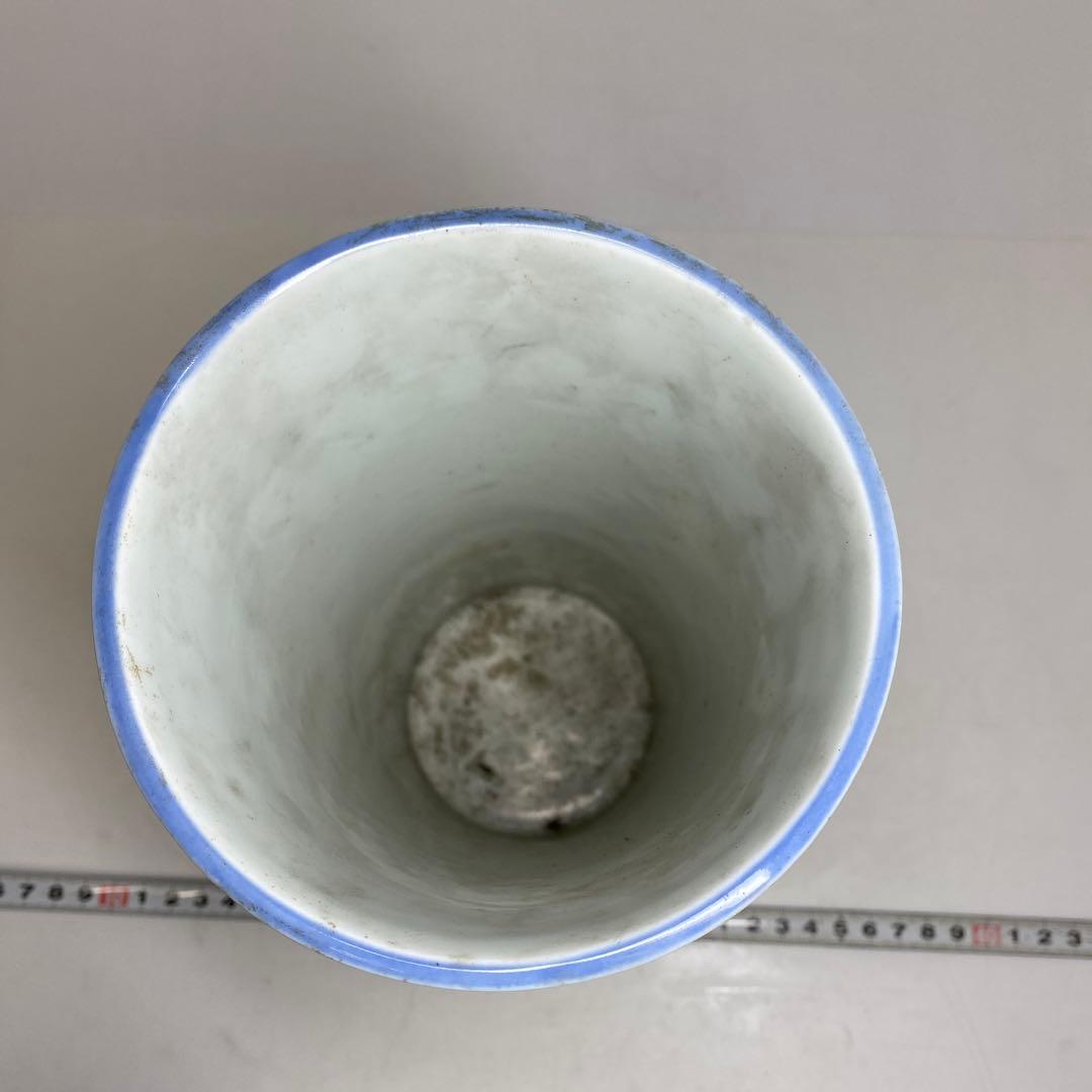 加藤幸兵衛 染付 花瓶 共箱 高さ約24.5cm 東T8-0207①