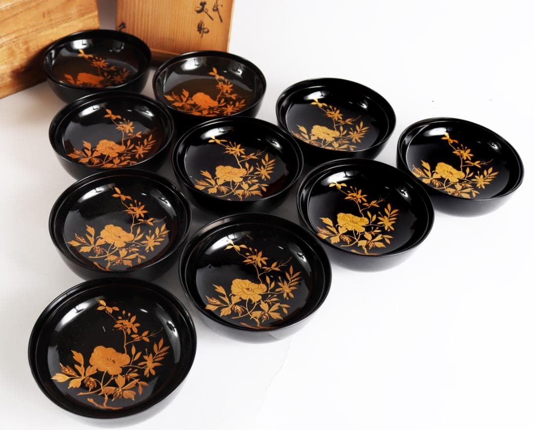 懐石道具 菓子椀 塗椀 吸物椀 漆器 木箱