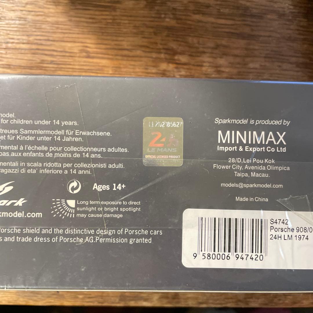 絶版　1/43 スパーク　ポルシェ　908/03 ルマン24時間　1974