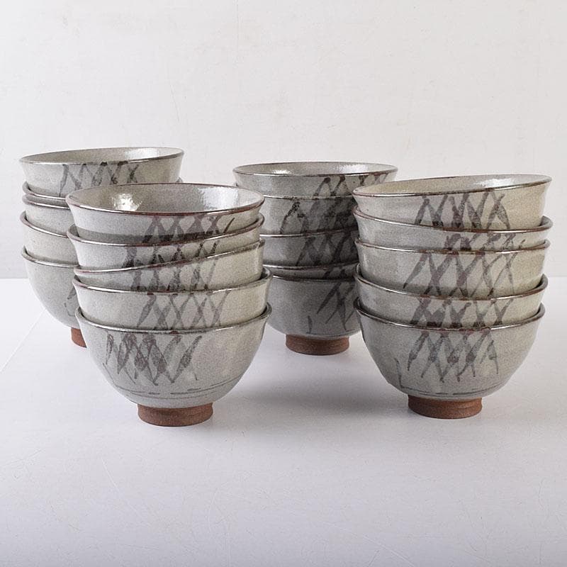 茶道具　福森研晃造　唐津焼　絵唐津　数茶碗　二十客　共箱　V　R8570H