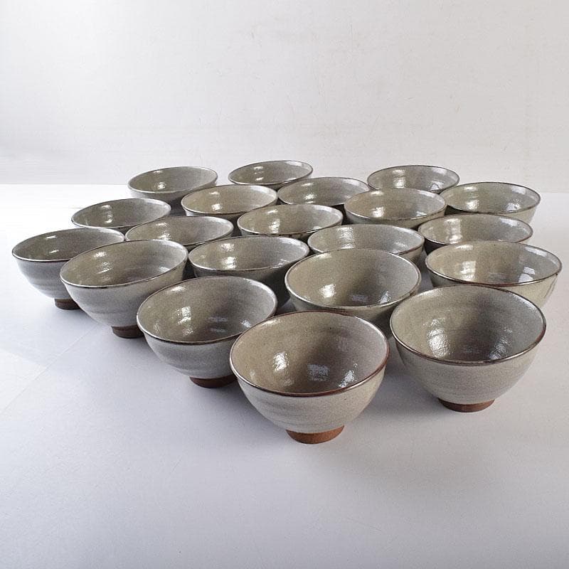 茶道具　福森研晃造　唐津焼　絵唐津　数茶碗　二十客　共箱　V　R8570H