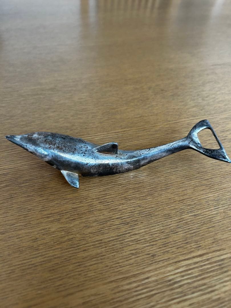 金属製 魚形状 装飾品 イルカ シルバー 108g